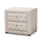 Baxton Studio Lepine Light Beige Upholstered 2-Drawer Wood Nightstand 155-9444 - alternate 2
